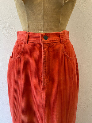 orange corduroy skirt
