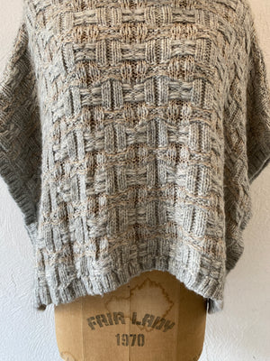 high neck poncho knit