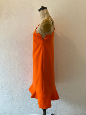 scallop orange dress