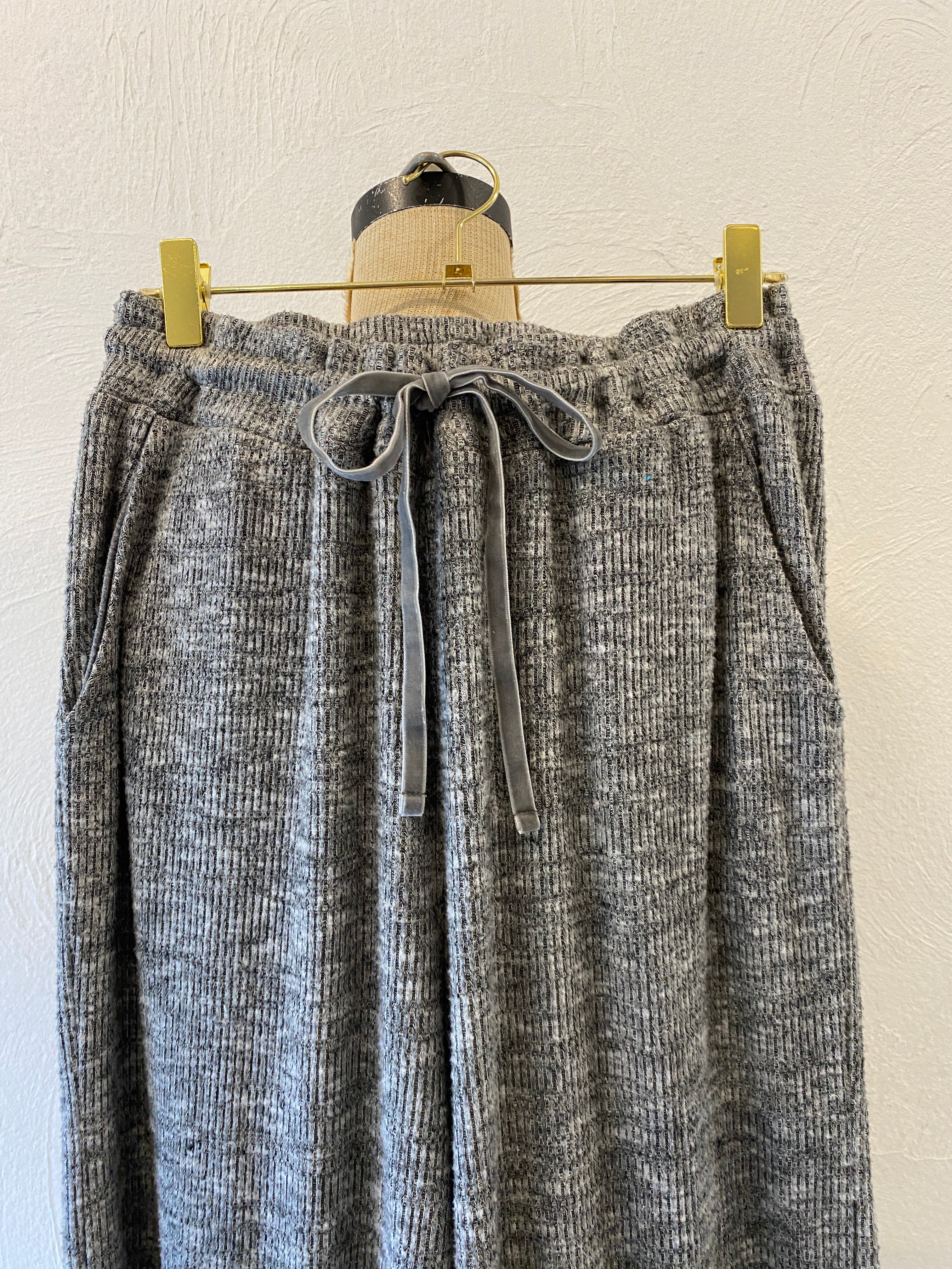 rib knit wide pants