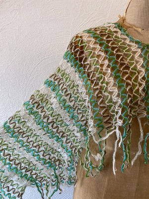 wave knit poncho