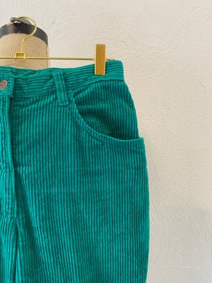 green corduroy pants