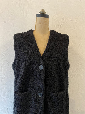 poodle boa long vest