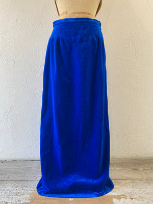 deep blue velours skirt