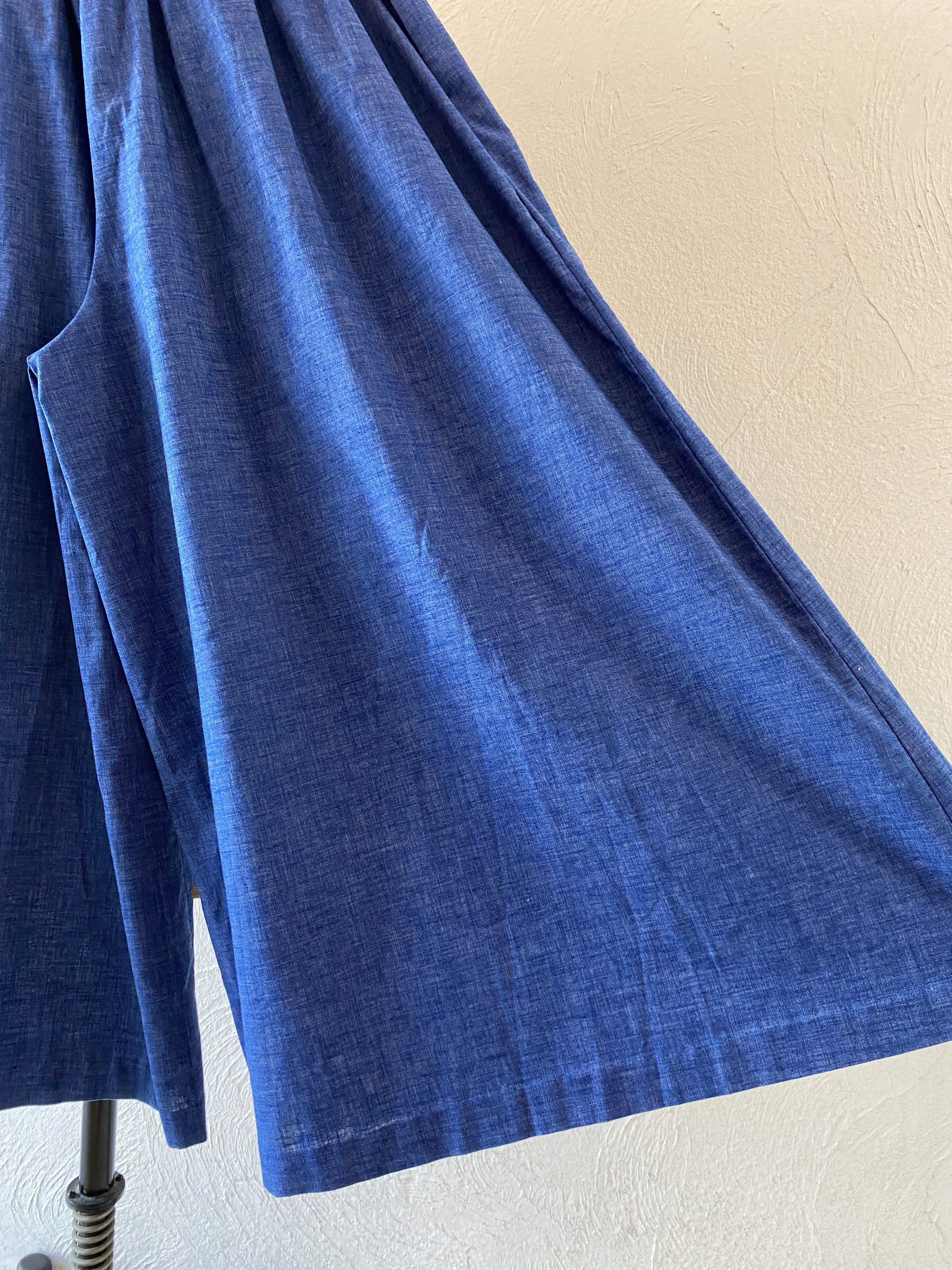 super wide indigo pants
