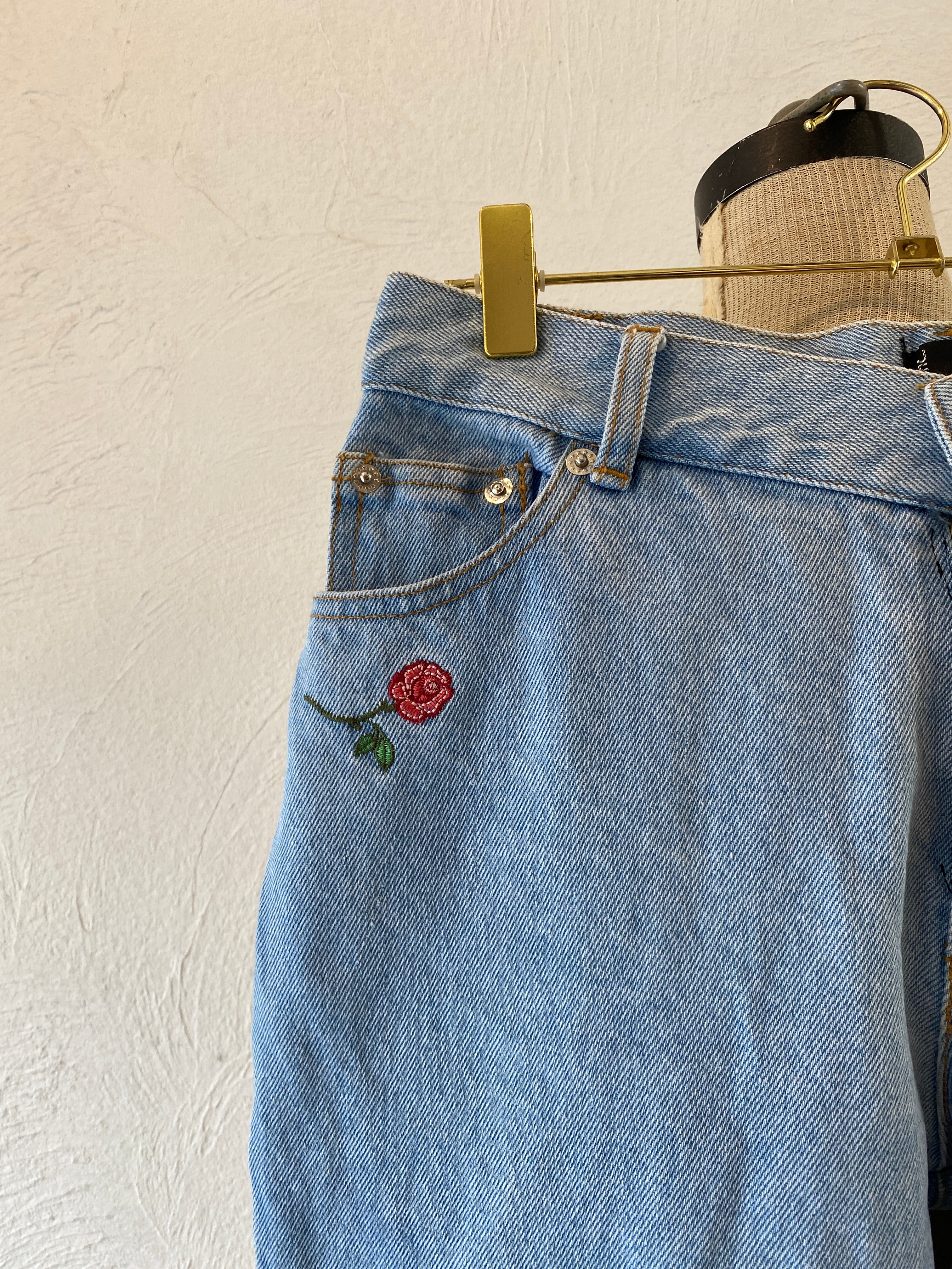 tape&spangle denim pants