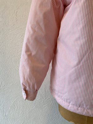 pink stripe padding blouson