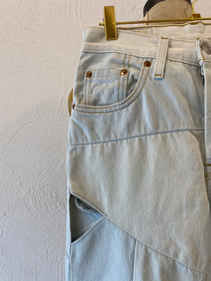 triangle hole patch denim