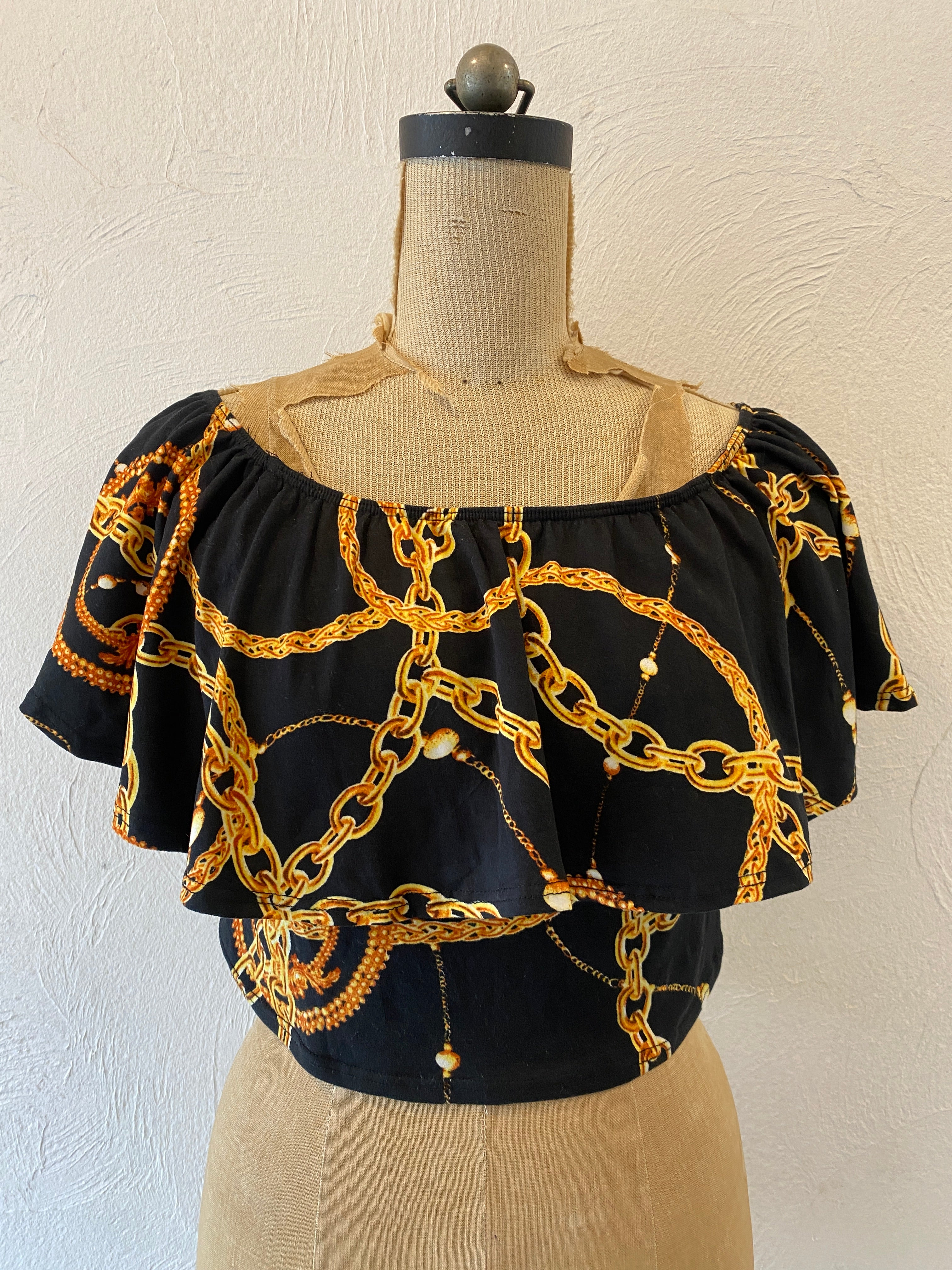 chain pattern flare collar T