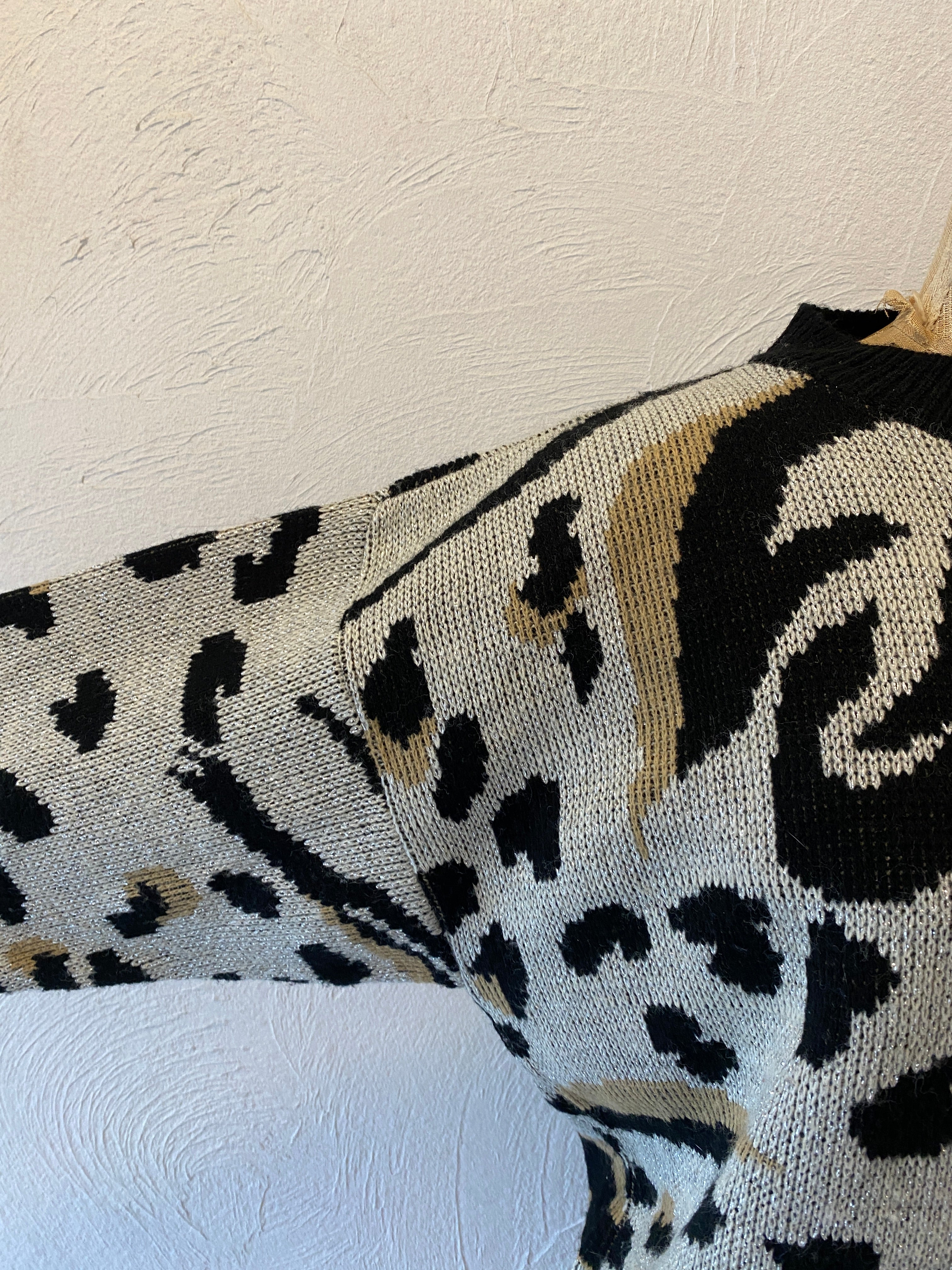 metallic leopard knit
