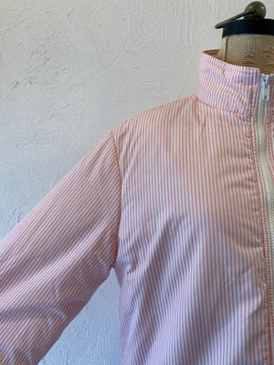 pink stripe padding blouson