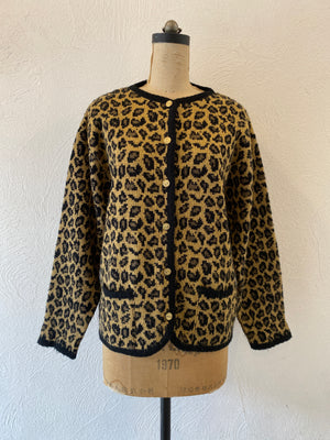 leopard knit jacket