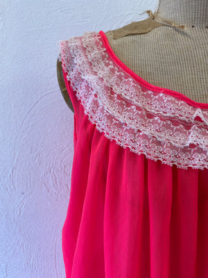 neon pink through dress