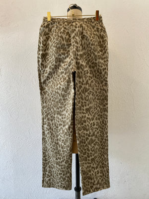 fur leoperd print pants