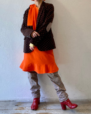 orange dot knit jacket