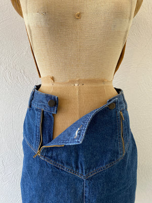 side zip denim skirt