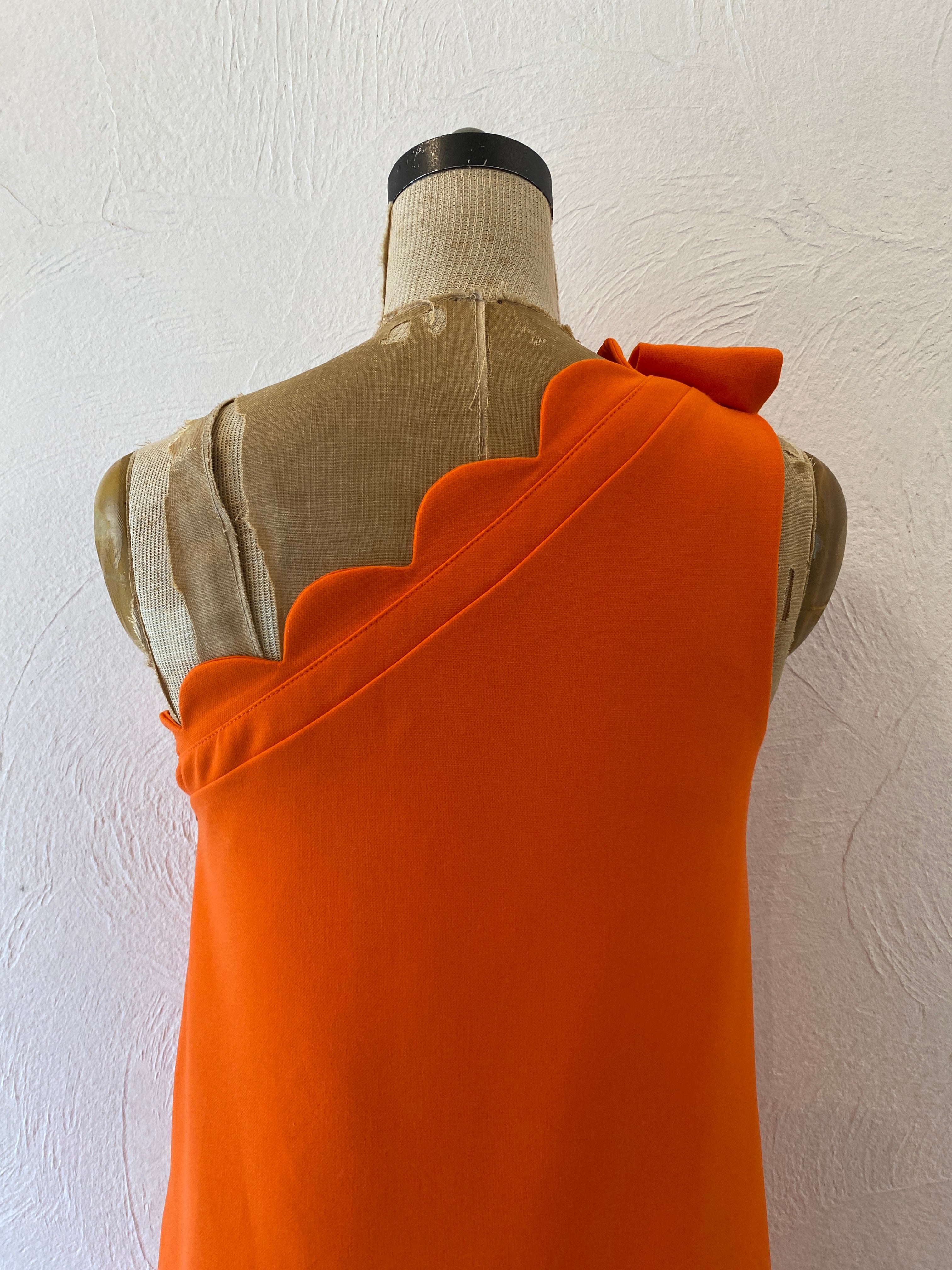 scallop orange dress