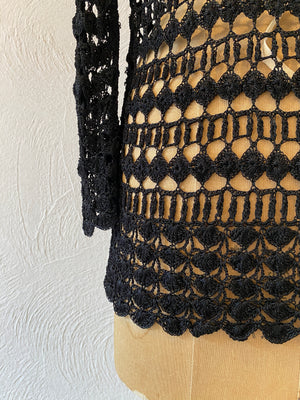 black motif cardigan