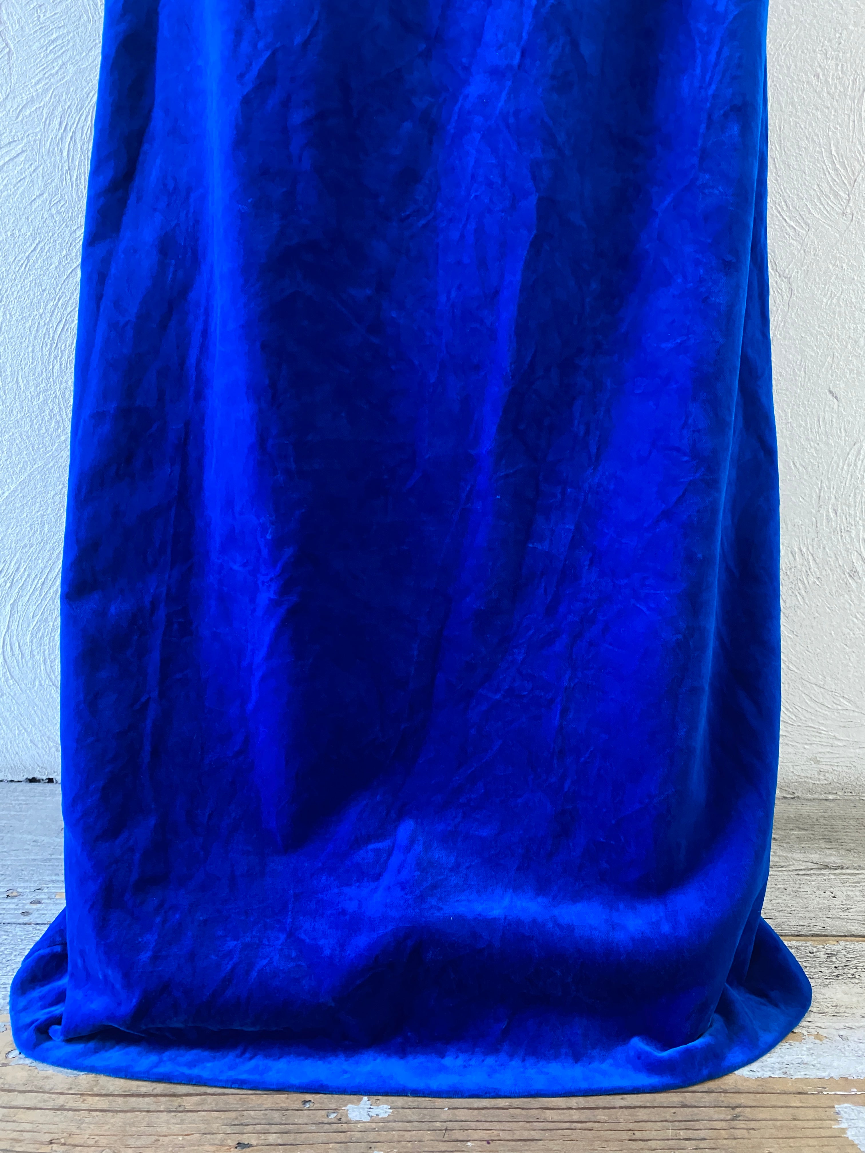 deep blue velours skirt