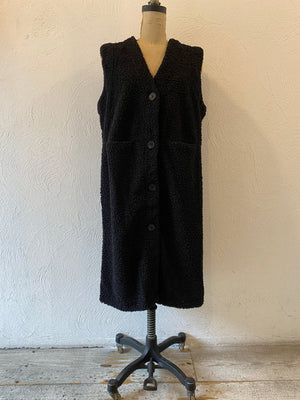 poodle boa long vest