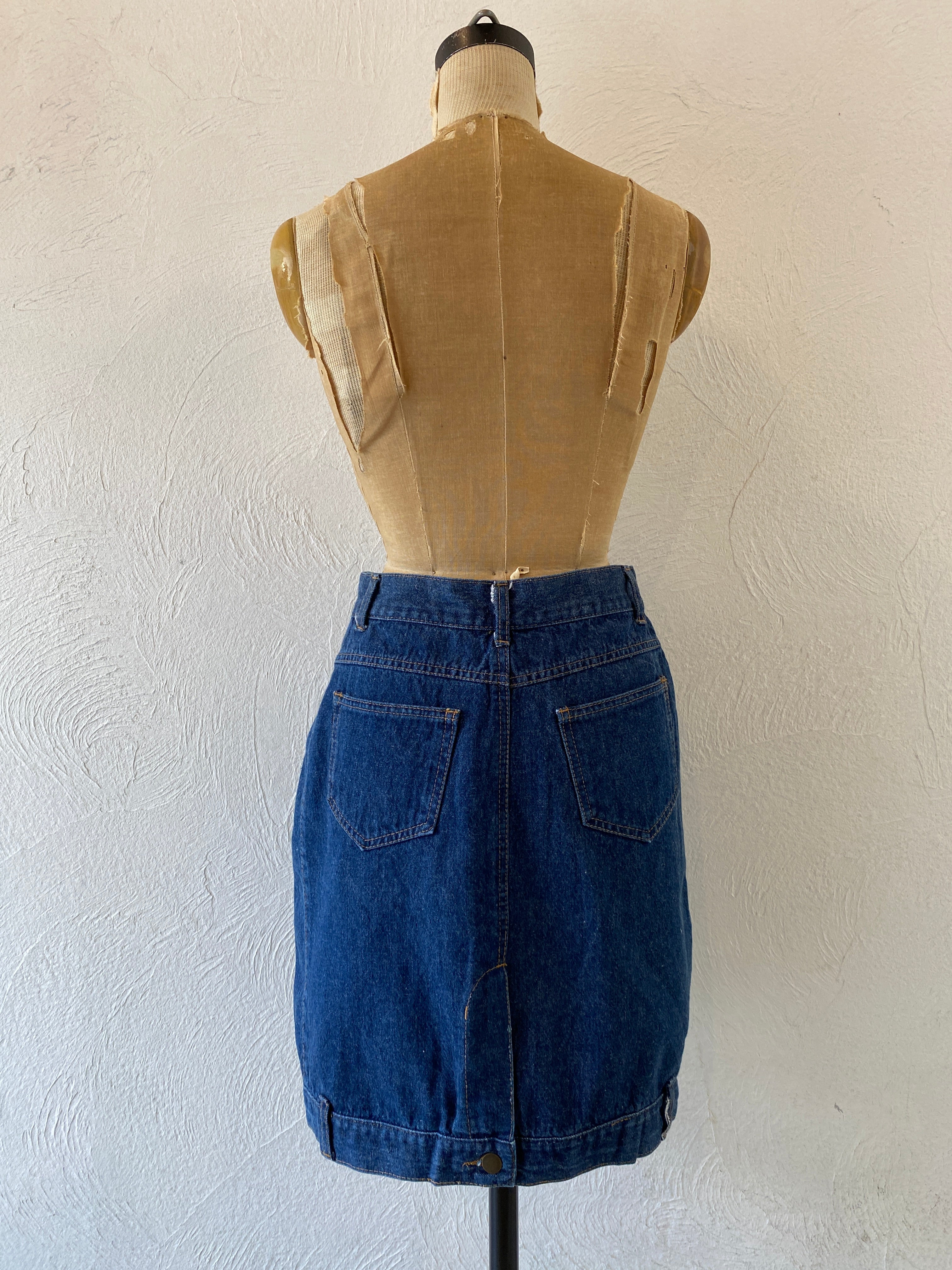 side zip denim skirt