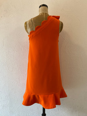 scallop orange dress