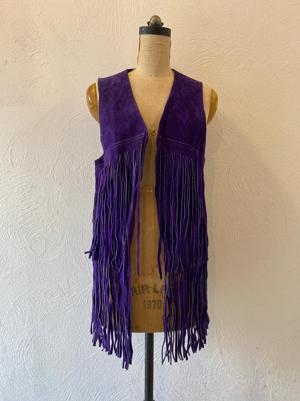 murasaki leather fringe vest