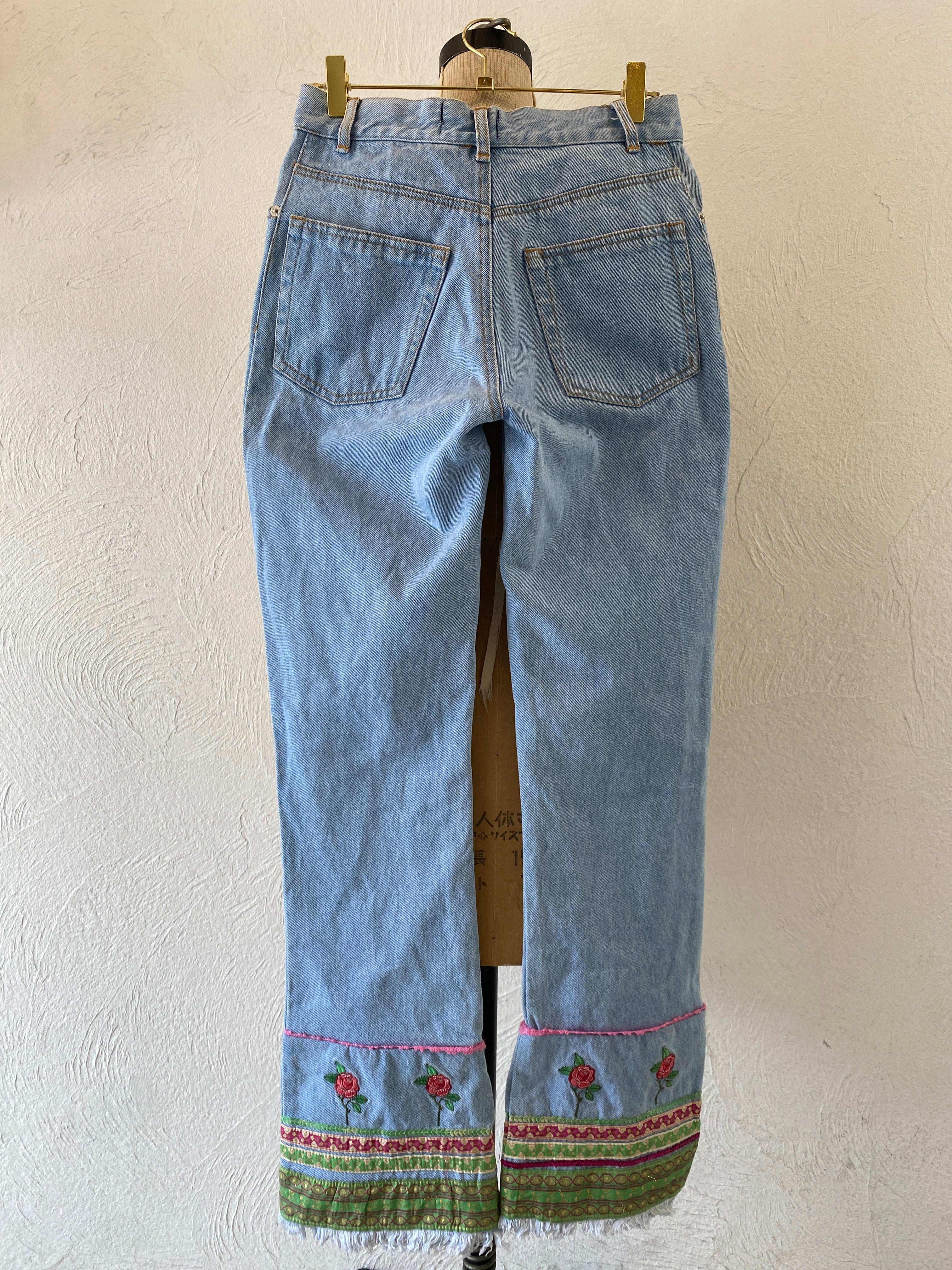 tape&spangle denim pants