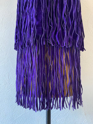 murasaki leather fringe vest