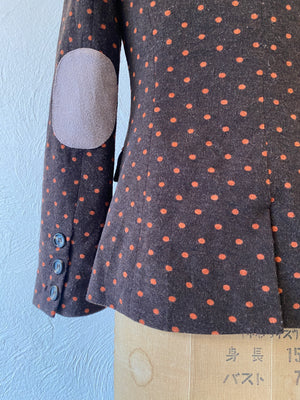 orange dot knit jacket