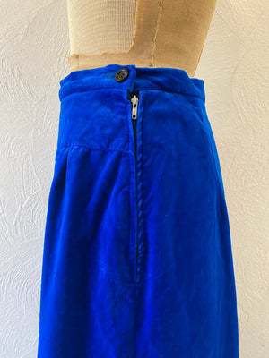 deep blue velours skirt