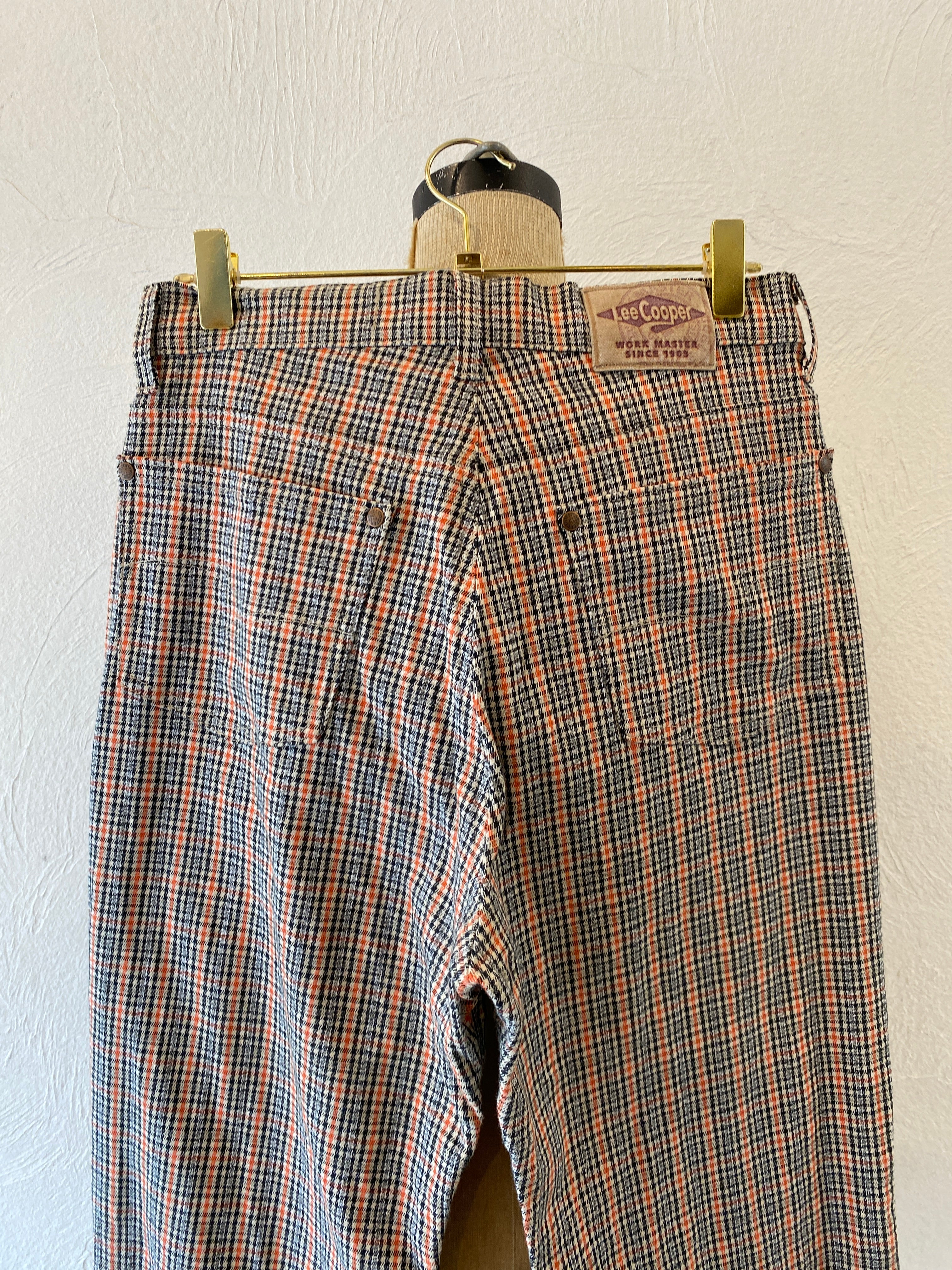 orange check pants