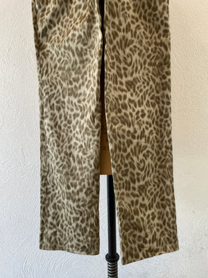 fur leoperd print pants