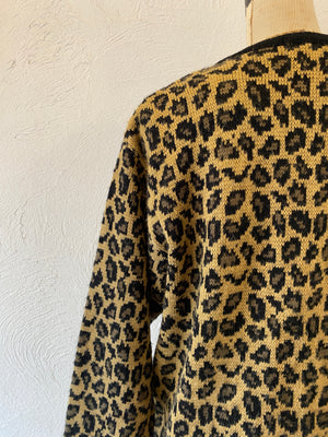 leopard knit jacket