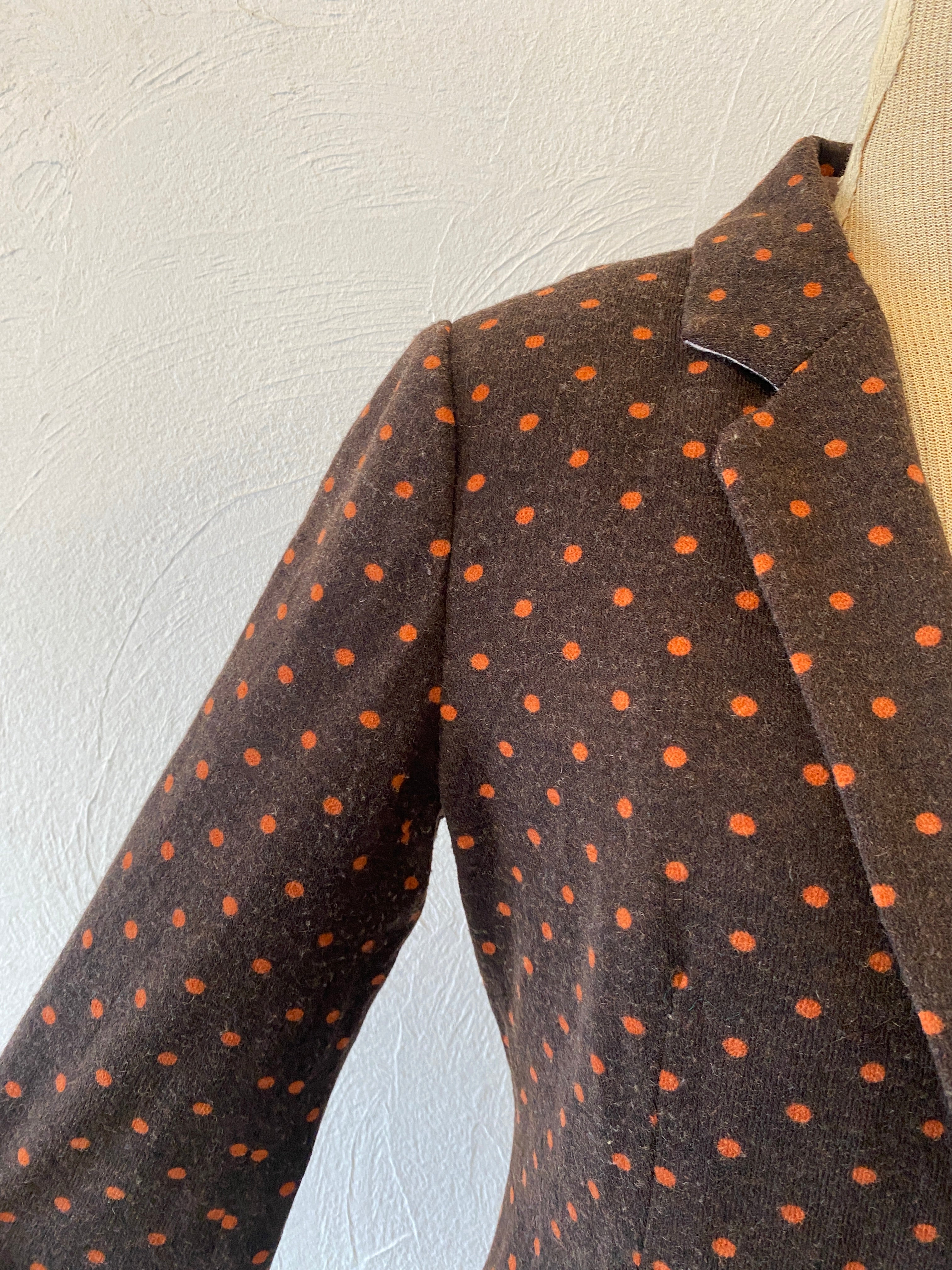 orange dot knit jacket