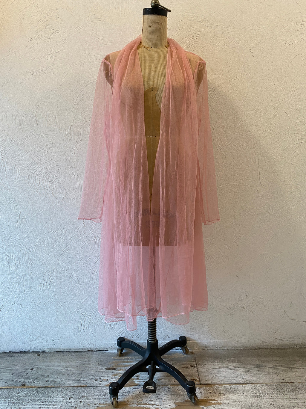 pink through tull gown