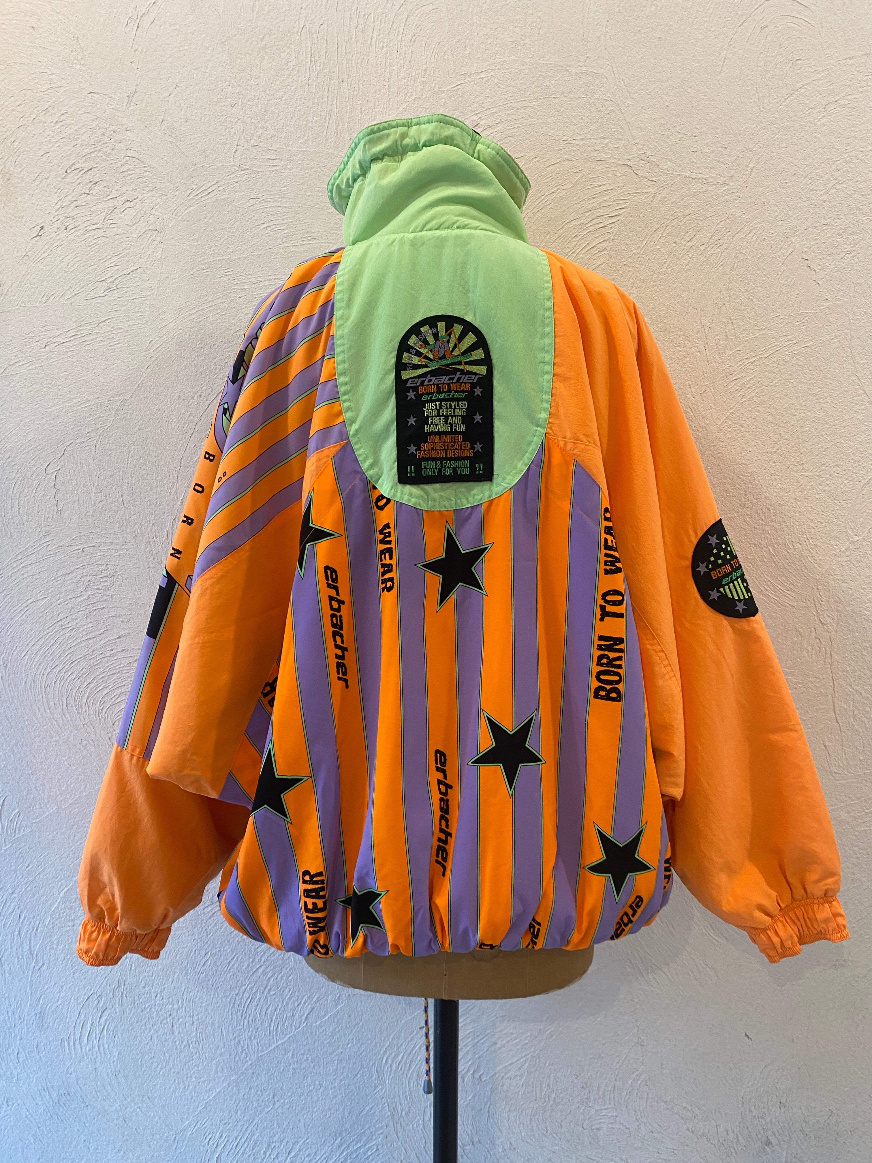 neon star padding pullover