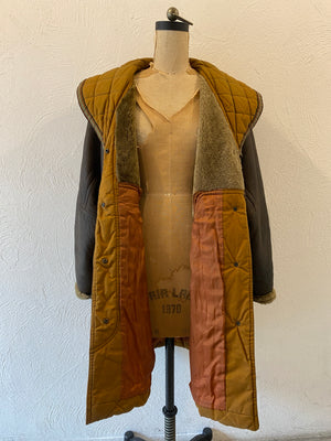 quilt&boa coat