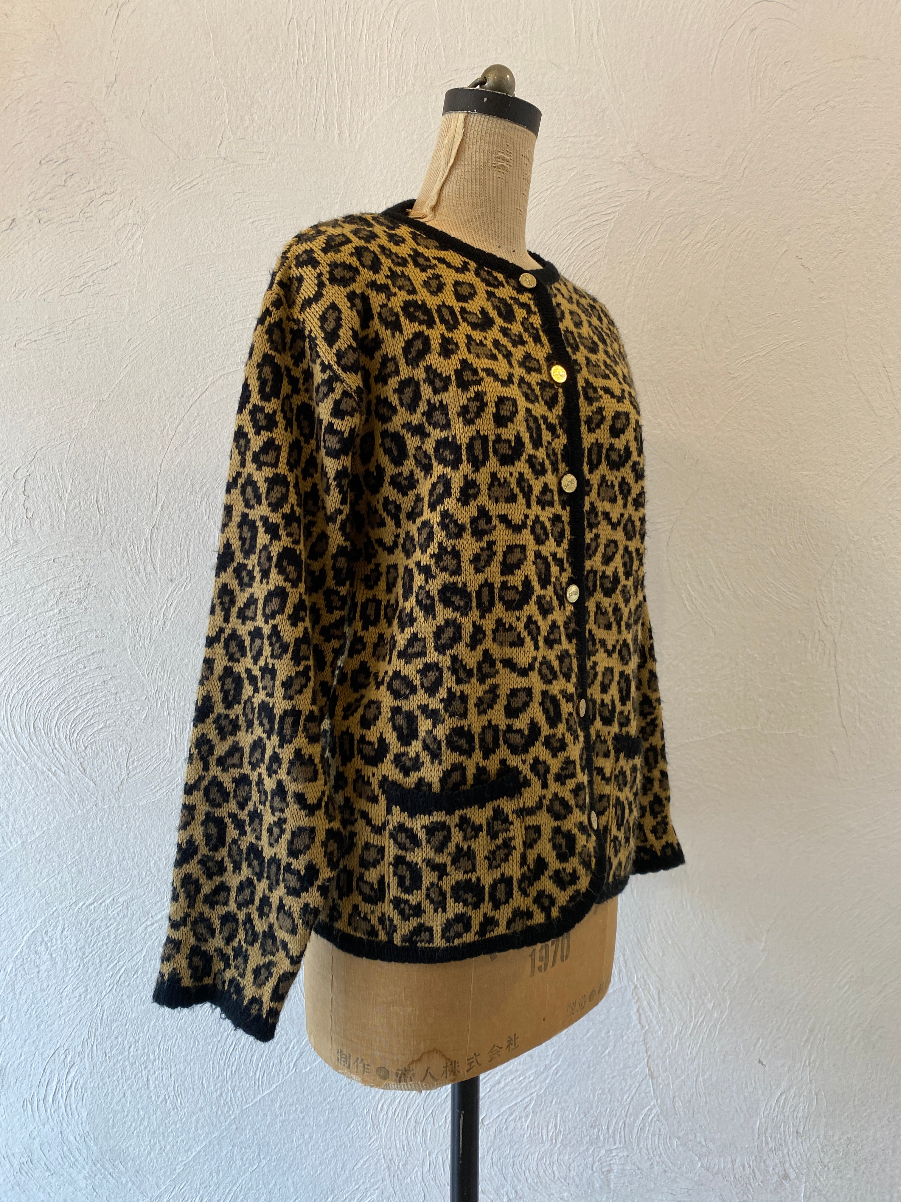 leopard knit jacket