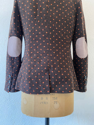 orange dot knit jacket