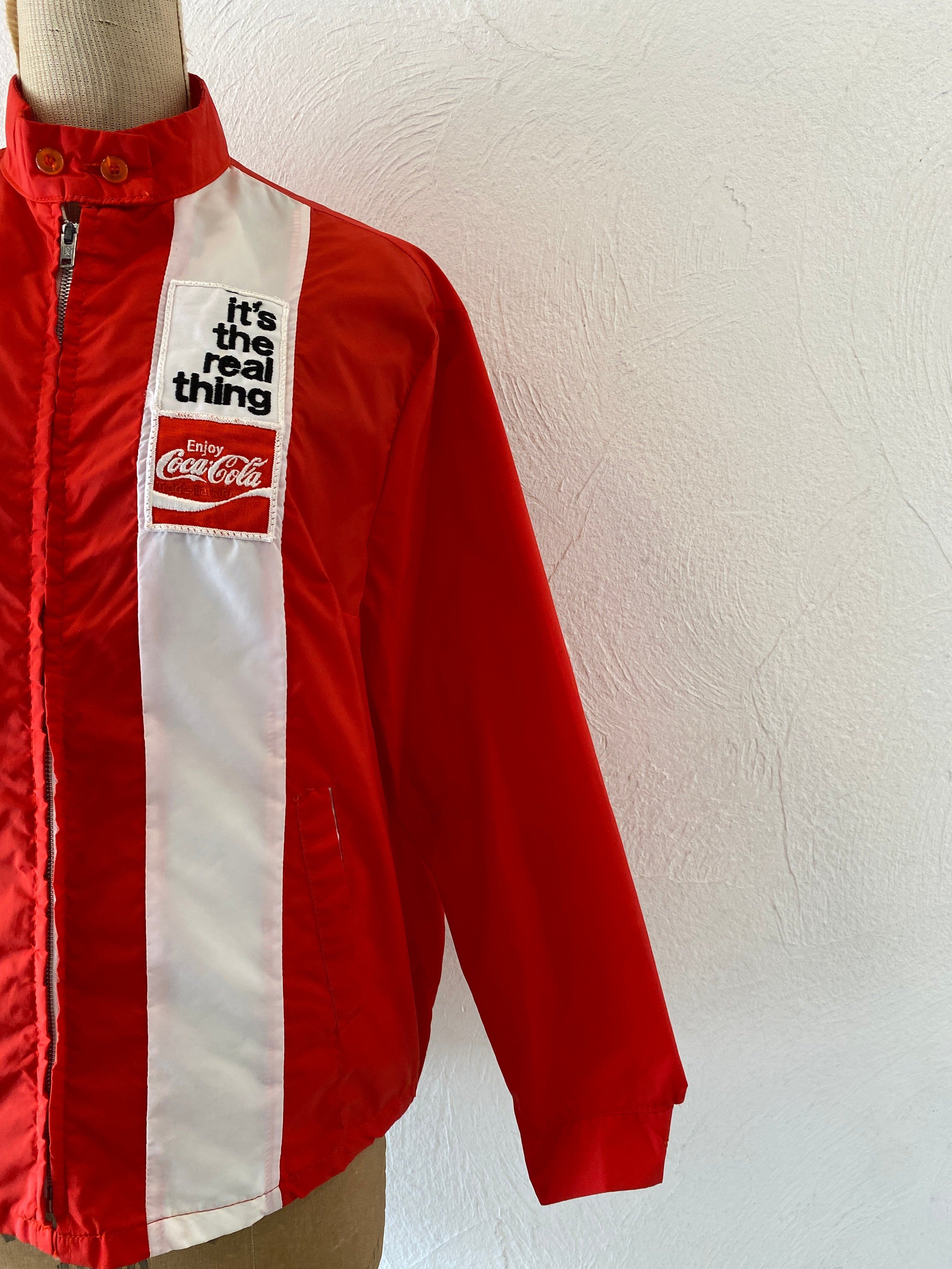 red nylon jacket