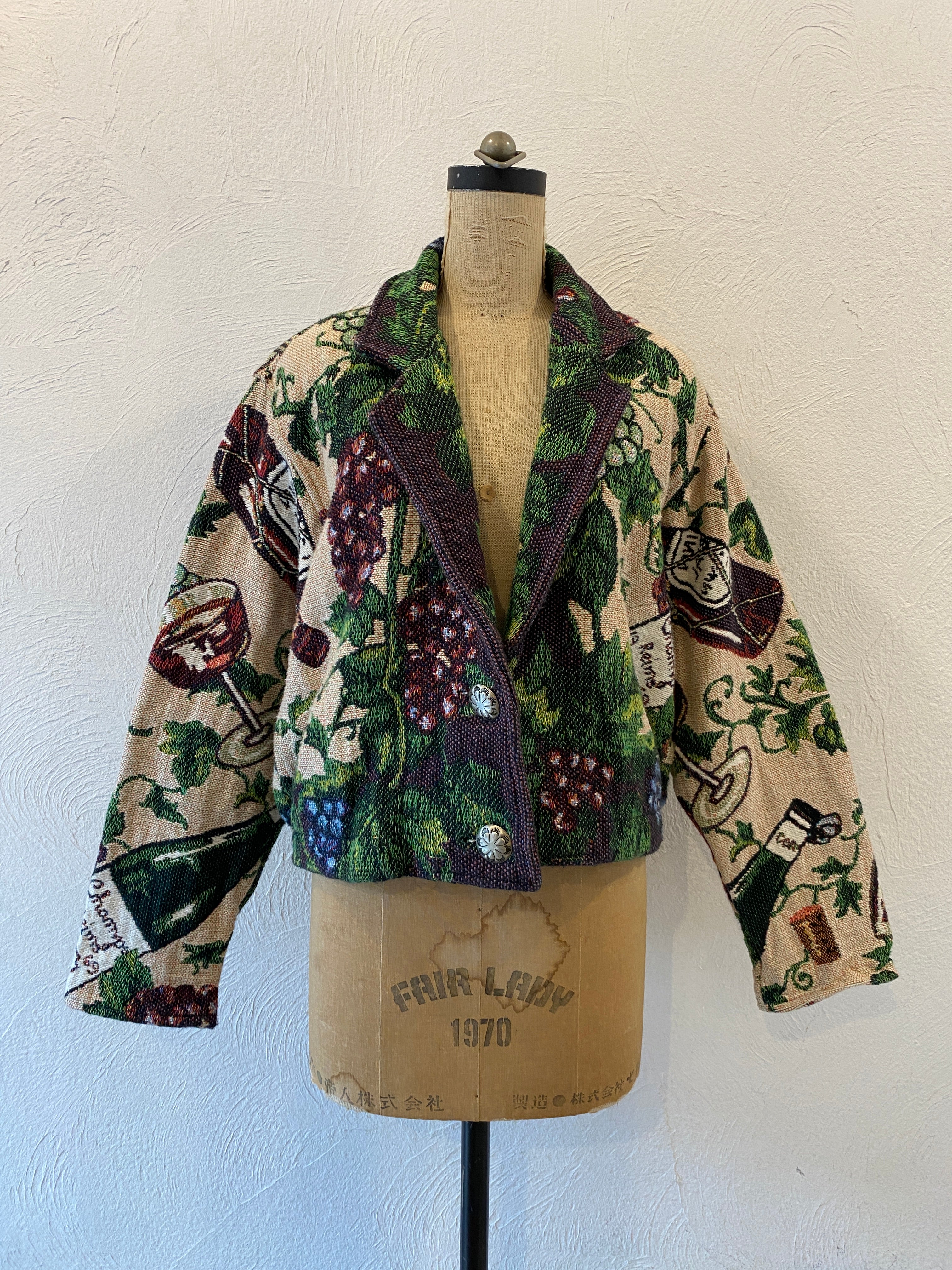 Grapes and wine gobelin jacket