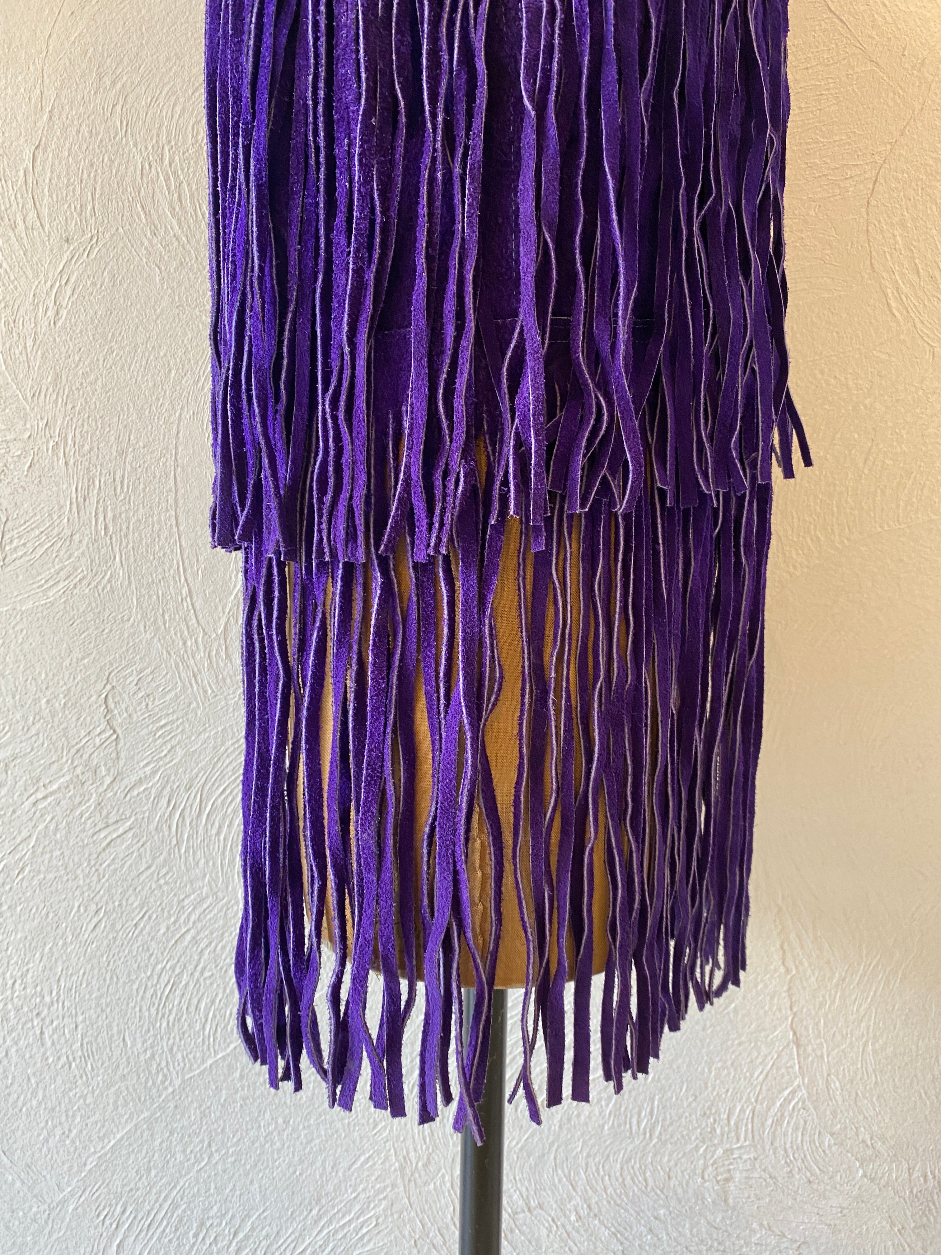 murasaki leather fringe vest