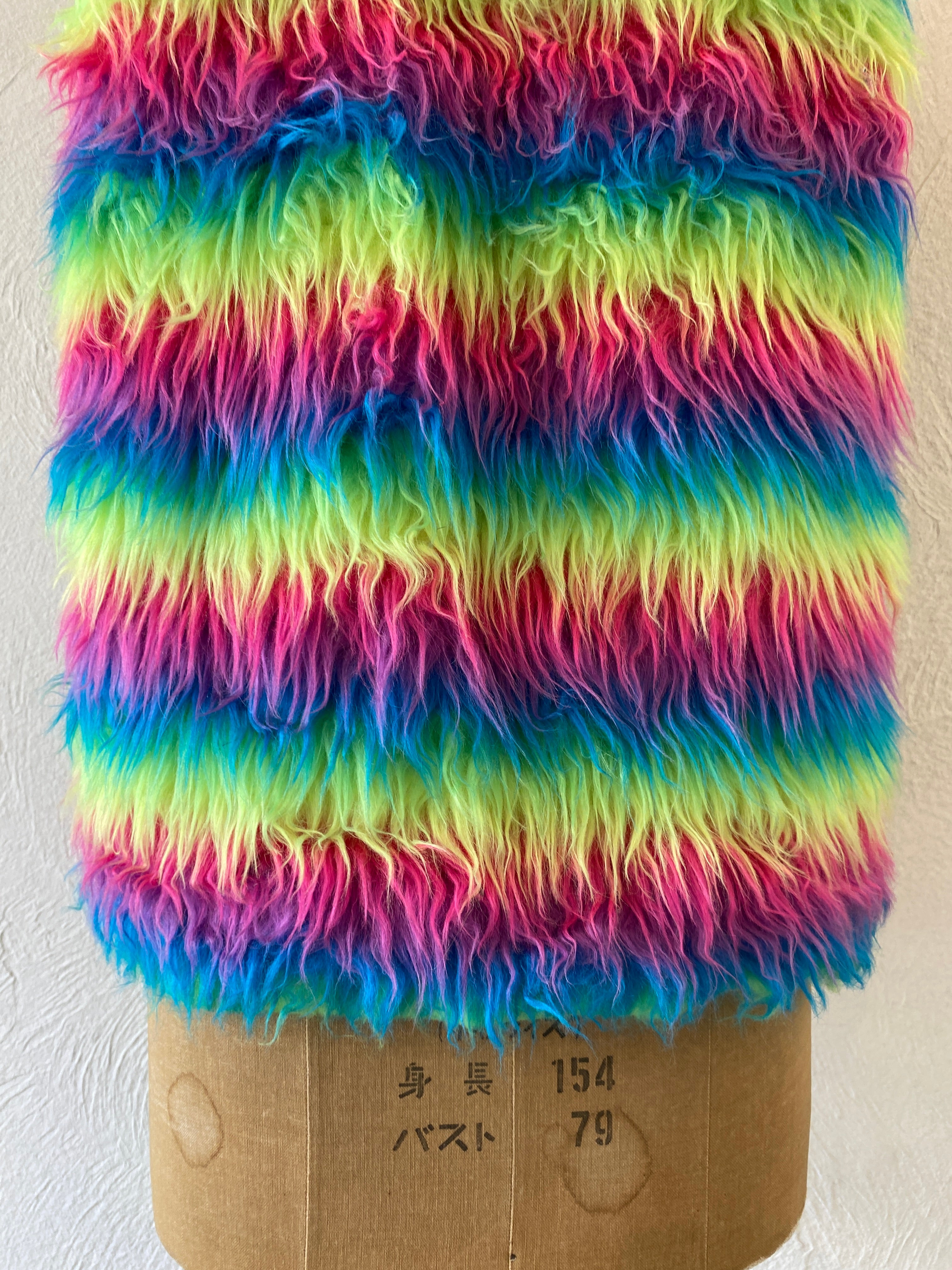 rainbow fur vest