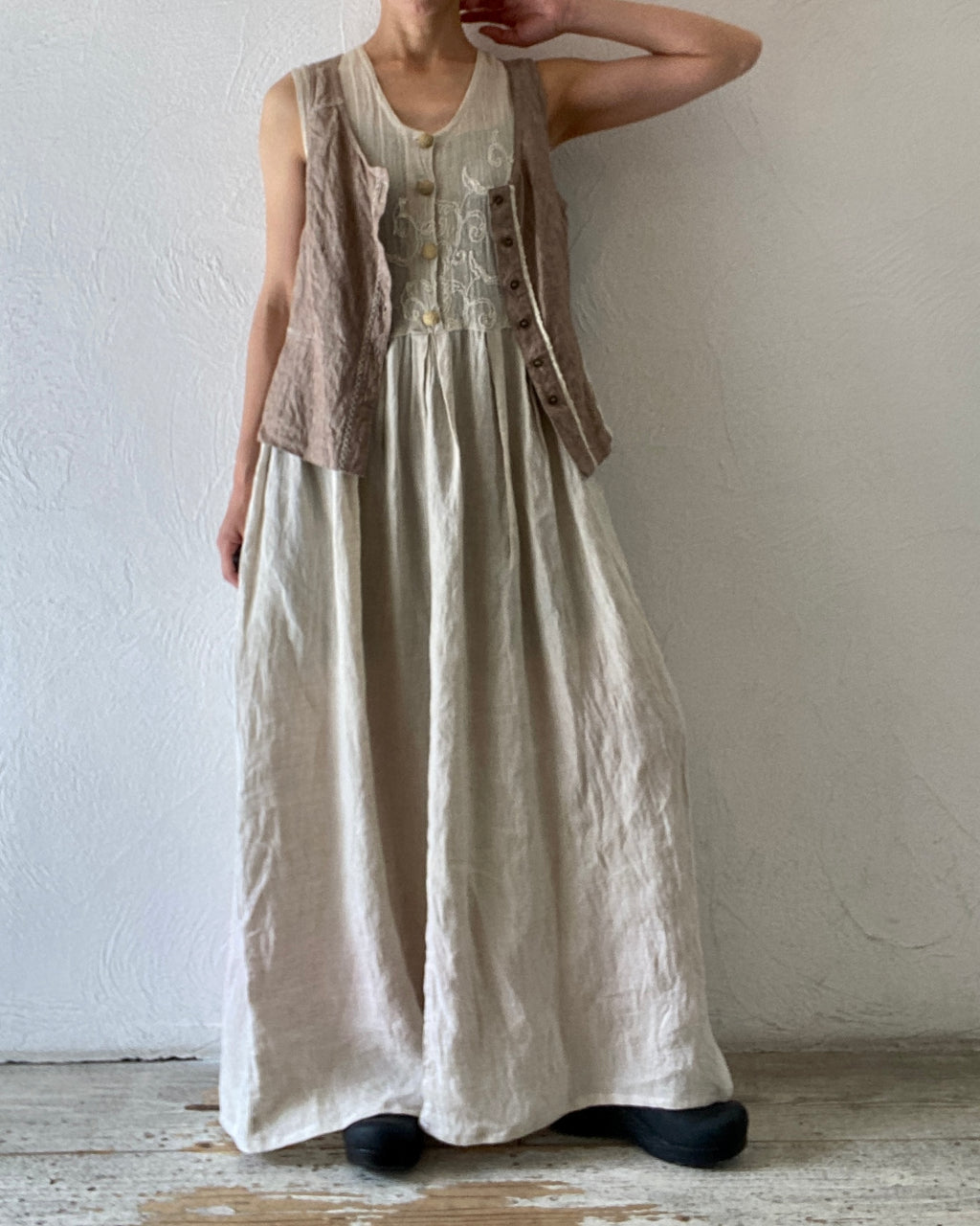 embroidery linen dress