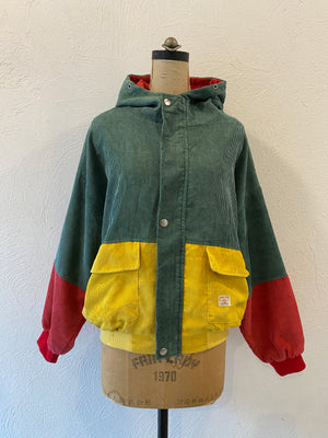 switching corduroy blouson