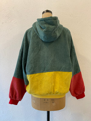 switching corduroy blouson