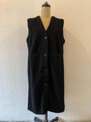 poodle boa long vest