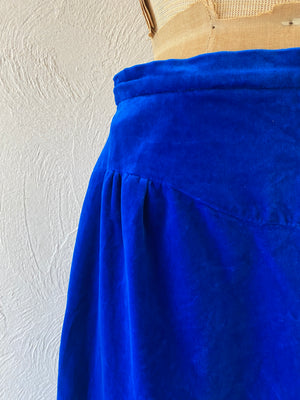 deep blue velours skirt