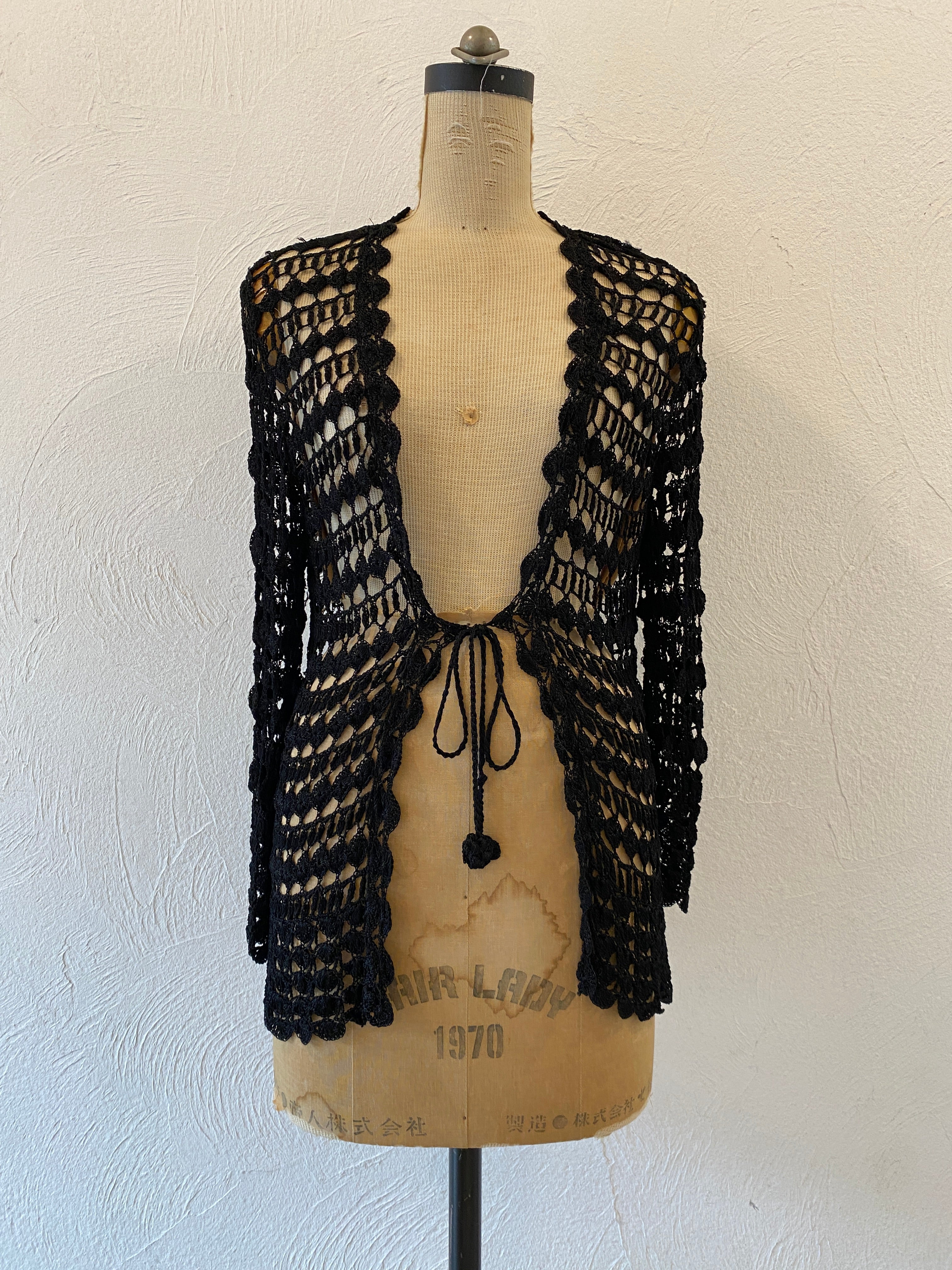black motif cardigan